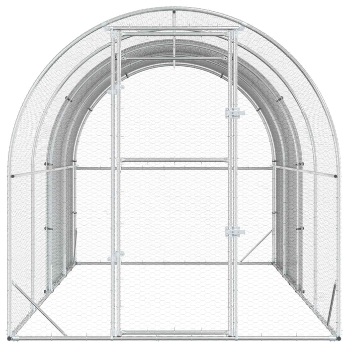 Căsuță pentru pui Argintiu 400 x 200 x 200 cm Oțel Galvanizat WALTI