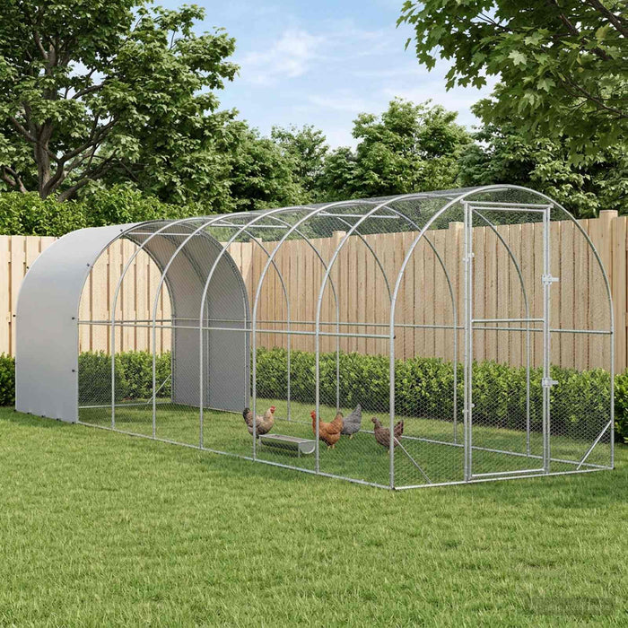 Căsuță pentru pui Argintiu 800 x 200 x 200 cm Oțel Galvanizat WALTI