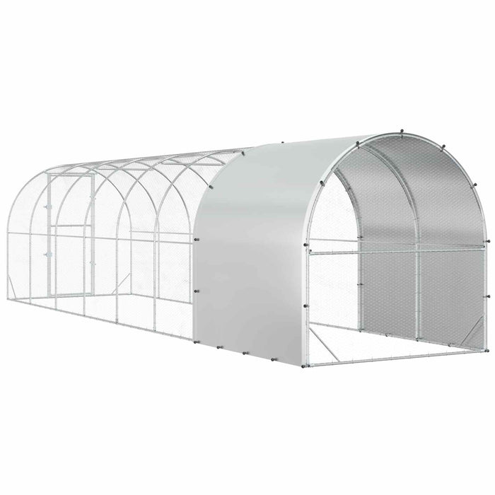 Căsuță pentru pui Argintiu 800 x 200 x 200 cm Oțel Galvanizat WALTI