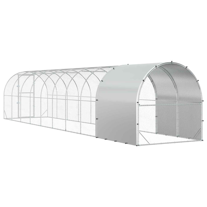 Căsuță pentru pui Argintiu 1000 x 200 x 200 cm Oțel Galvanizat WALTI