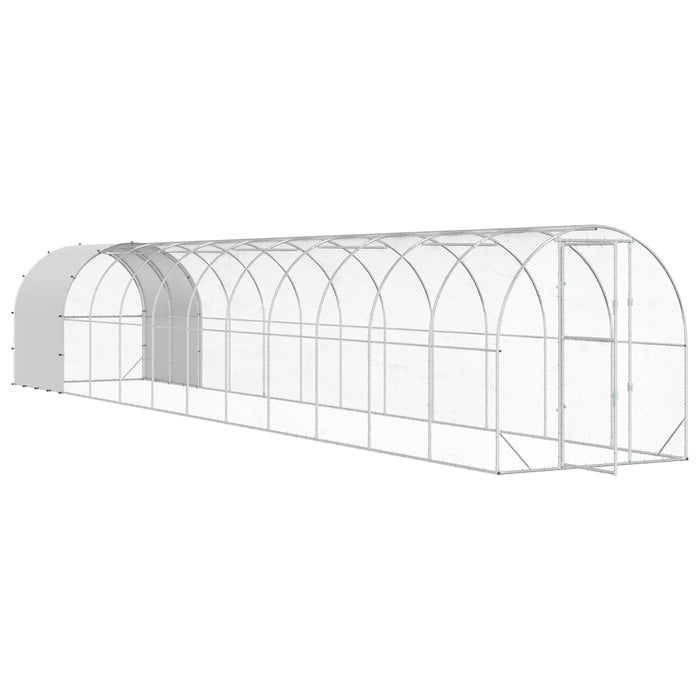Căsuță pentru pui Argintiu 1200 x 200 x 200 cm Oțel Galvanizat WALTI