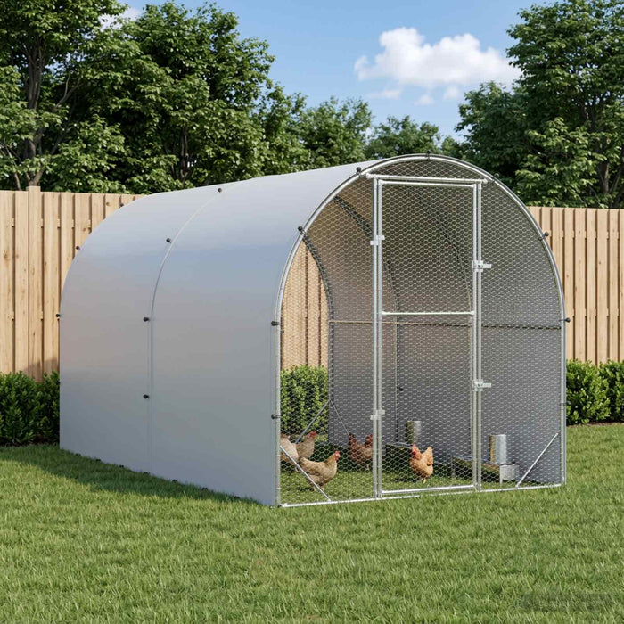 Căsuță pentru pui Argintiu 400 x 200 x 200 cm Oțel Galvanizat WALTI