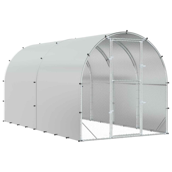 Căsuță pentru pui Argintiu 400 x 200 x 200 cm Oțel Galvanizat WALTI