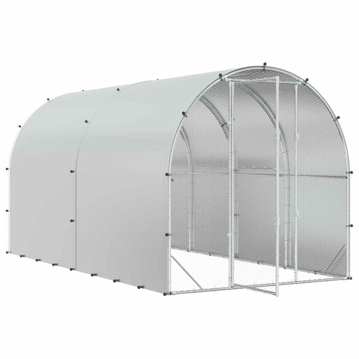 Căsuță pentru pui Argintiu 400 x 200 x 200 cm Oțel Galvanizat WALTI