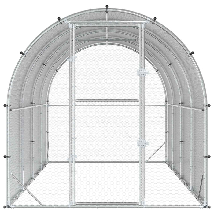 Căsuță pentru pui Argintiu 400 x 200 x 200 cm Oțel Galvanizat WALTI
