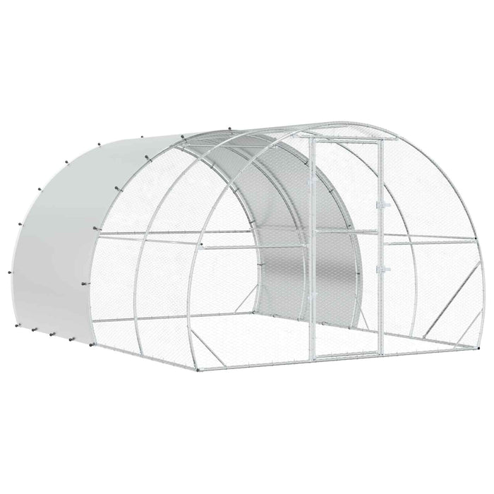 Căsuță pentru pui Argintiu 400 x 300 x 200 cm Oțel Galvanizat WALTI