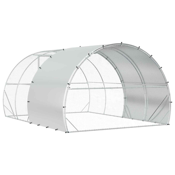 Căsuță pentru pui Argintiu 400 x 300 x 200 cm Oțel Galvanizat WALTI