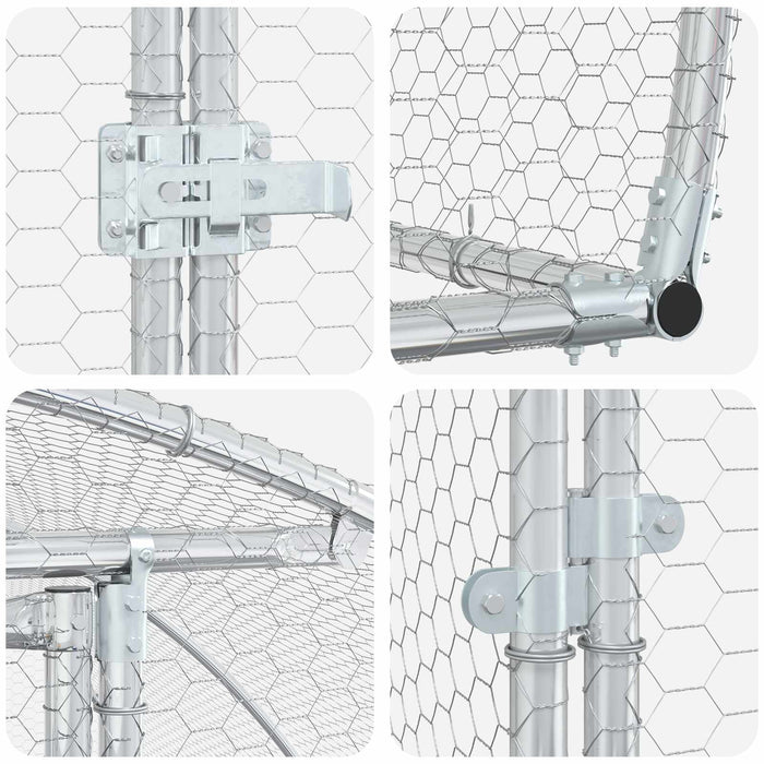 Căsuță pentru pui Argintiu 1000 x 300 x 200 cm Oțel Galvanizat WALTI