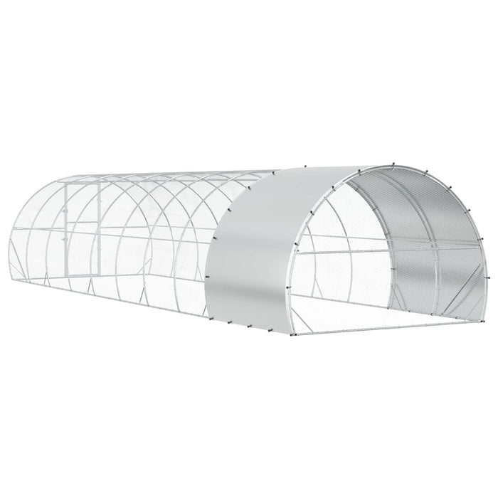 Căsuță pentru pui Argintiu 1000 x 300 x 200 cm Oțel Galvanizat WALTI