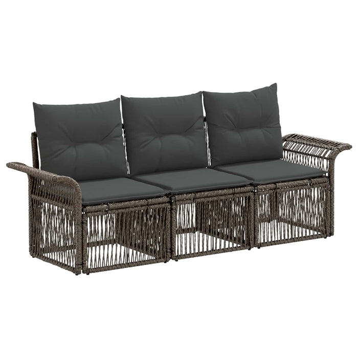 Set de canapele pentru grădină 3 pcs Gri poliratan - WALTI WALTI