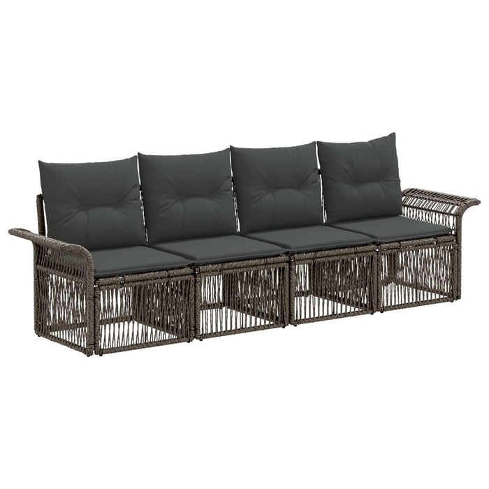 Set de canapele pentru grădină 4 pcs Gri poliratan WALTI
