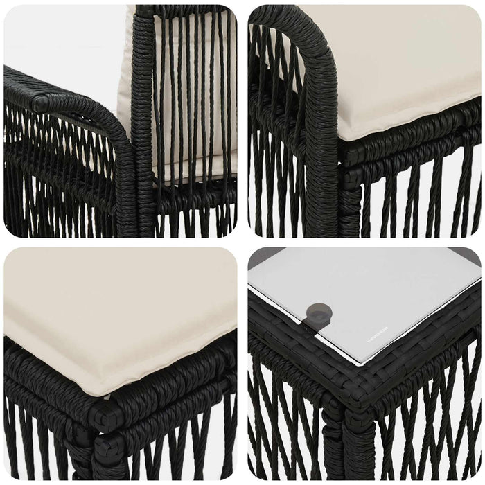 Set de canapele pentru grădină 6 buc. Negru poliratan WALTI