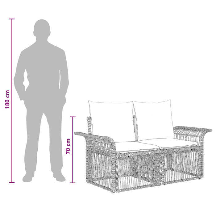 Set de canapele pentru grădină 8 buc. Gri poliratan WALTI