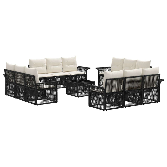 Set de canapele pentru grădină 13 pcs Negru poliratan - WALTI WALTI