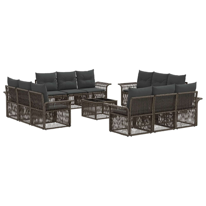 Set de canapele pentru grădină 13 pcs Gri poliratan - WALTI WALTI