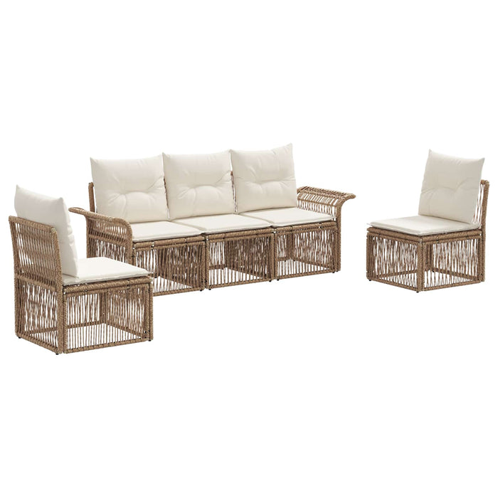 Set de canapele pentru grădină 5 pcs Bej poliratan WALTI