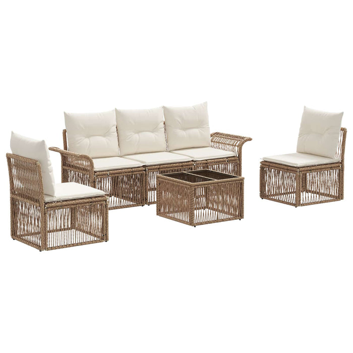 Set de canapele pentru grădină 6 pcs Bej poliratan - WALTI WALTI