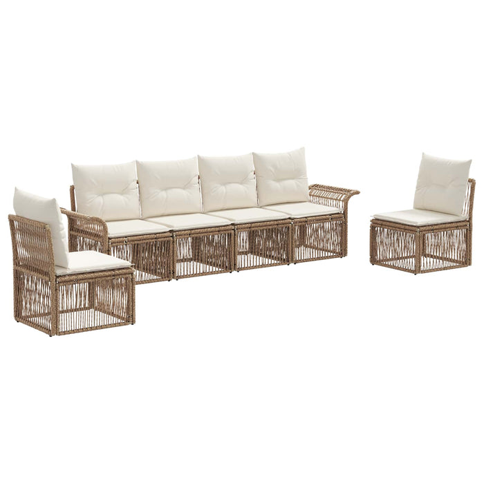 Set de canapele pentru grădină 6 pcs Bej poliratan WALTI