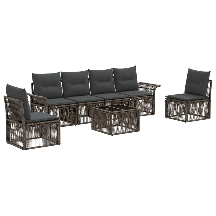 Set de canapele pentru grădină 7 pcs Gri poliratan - WALTI WALTI