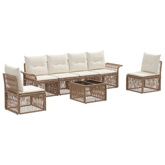 Set de canapele pentru grădină 7 pcs Bej poliratan - WALTI WALTI