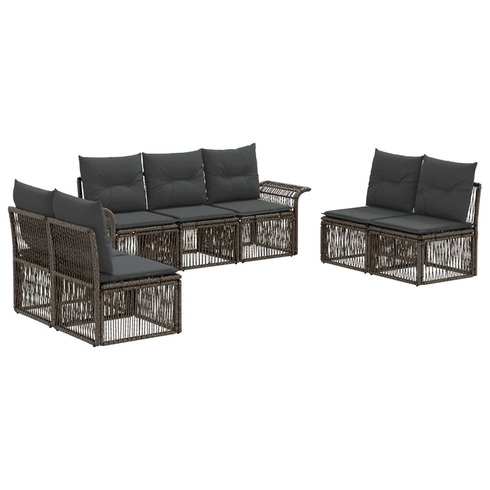 Set de canapele pentru grădină 7 pcs Gri poliratan WALTI