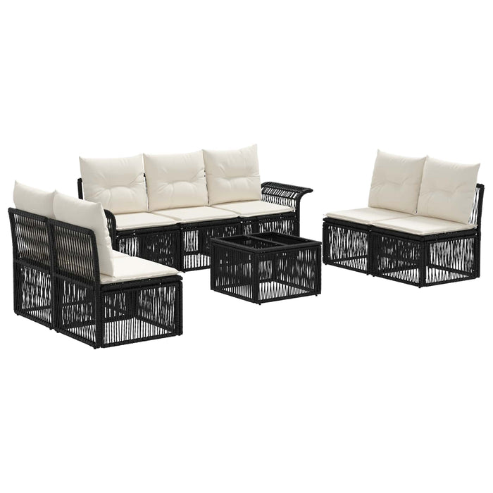Set de canapele pentru grădină 8 pcs Negru poliratan - WALTI WALTI