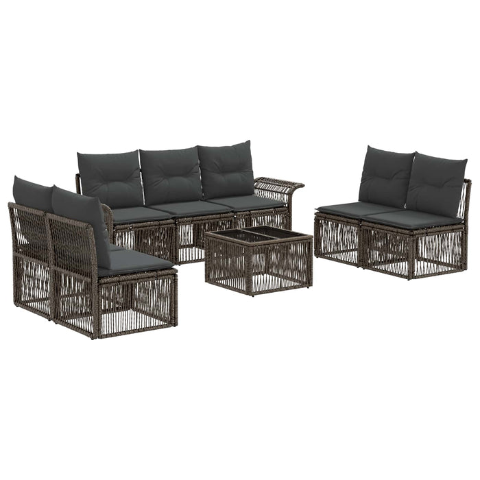 Set de canapele pentru grădină 8 pcs Gri poliratan - WALTI WALTI