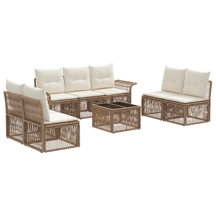 Set de canapele pentru grădină 8 pcs Bej poliratan - WALTI WALTI