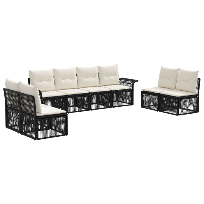 Set de canapele pentru grădină 8 pcs Negru poliratan WALTI