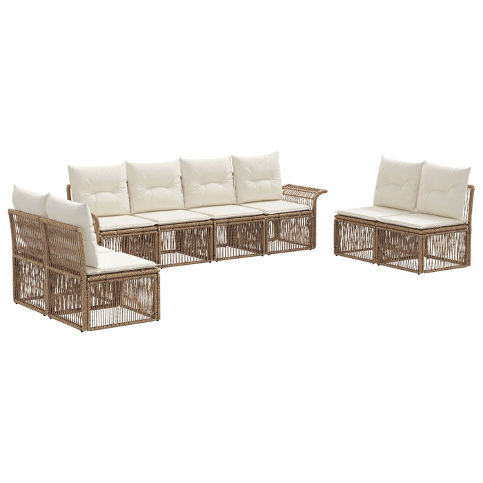 Set de canapele pentru grădină 8 pcs Bej poliratan WALTI