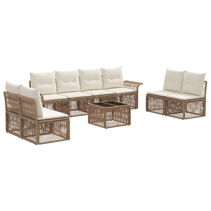 Set de canapele pentru grădină 9 pcs Bej poliratan - WALTI WALTI