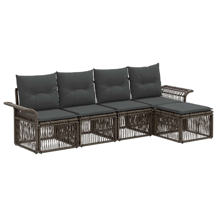 Set de canapele pentru grădină 5 pcs Gri poliratan - WALTI WALTI