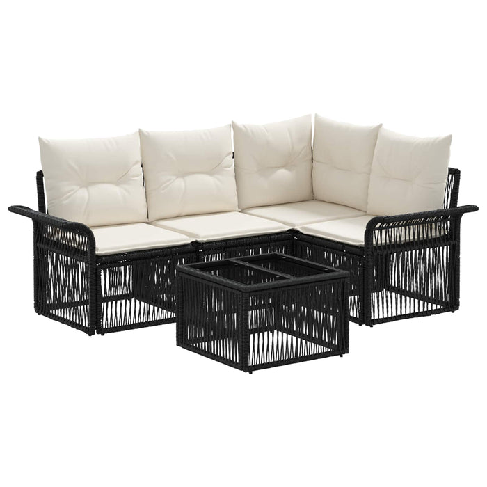 Set de canapele pentru grădină 5 pcs Negru poliratan - WALTI WALTI