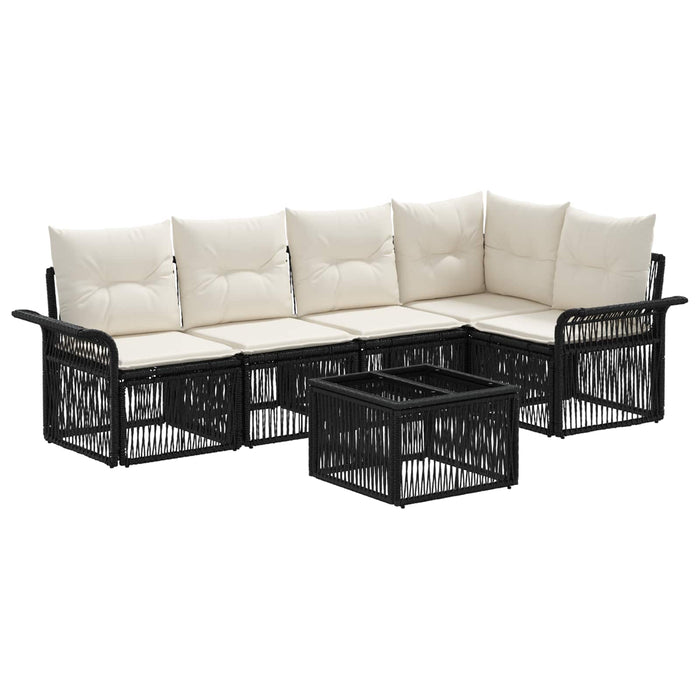 Set de canapele pentru grădină 6 pcs Negru poliratan - WALTI WALTI