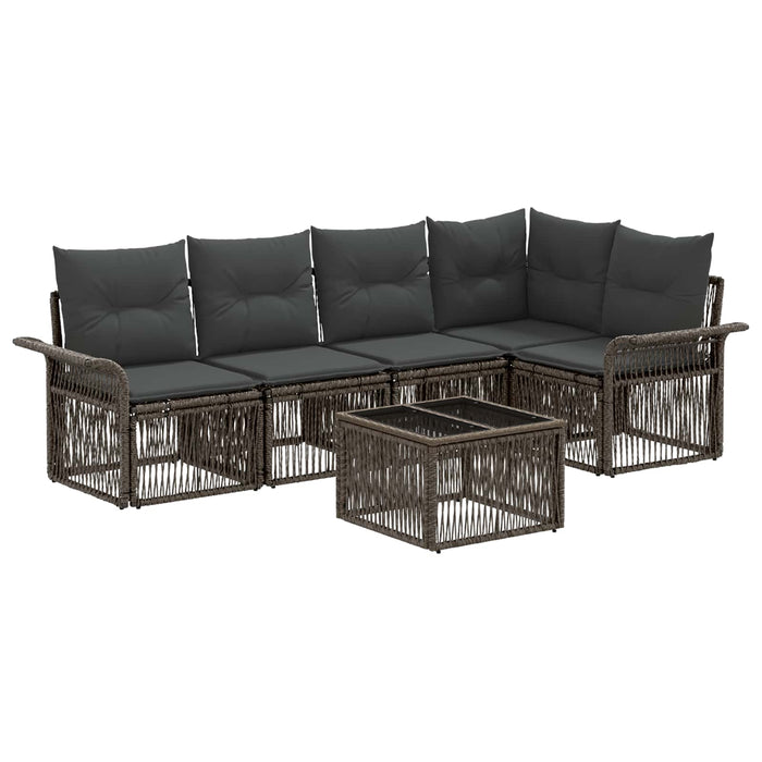 Set de canapele pentru grădină 6 pcs Gri poliratan - WALTI WALTI