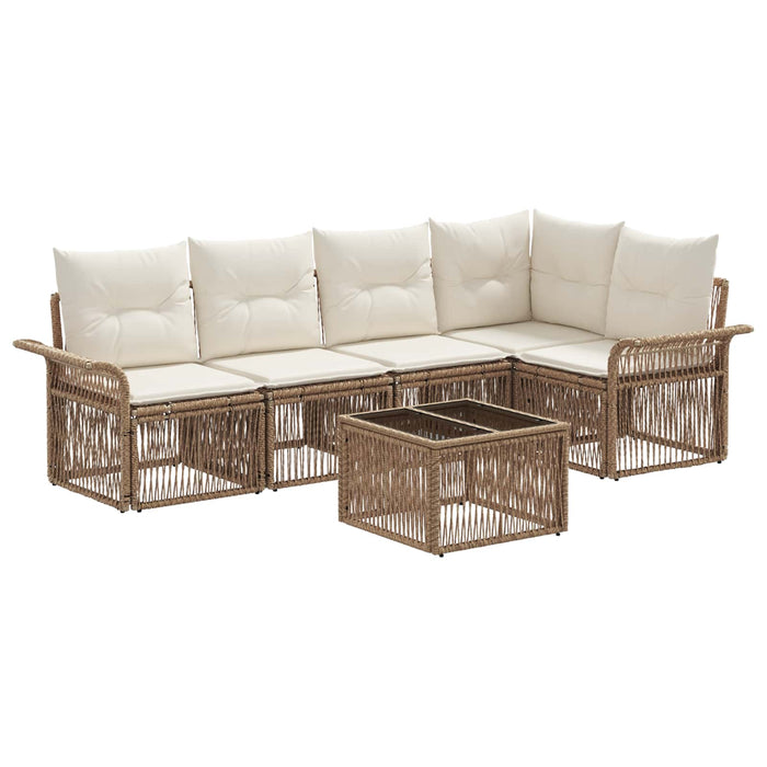 Set de canapele pentru grădină 6 pcs Bej poliratan - WALTI WALTI