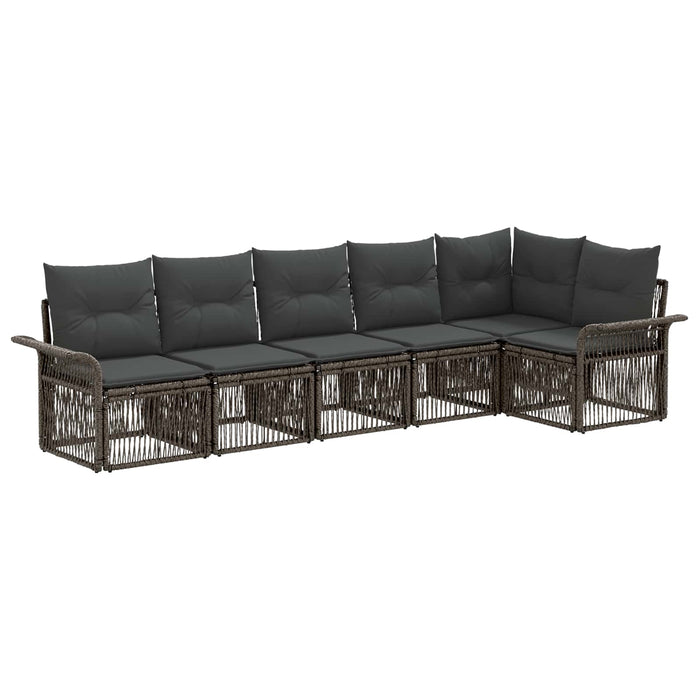 Set de canapele pentru grădină 6 pcs Gri poliratan - WALTI WALTI
