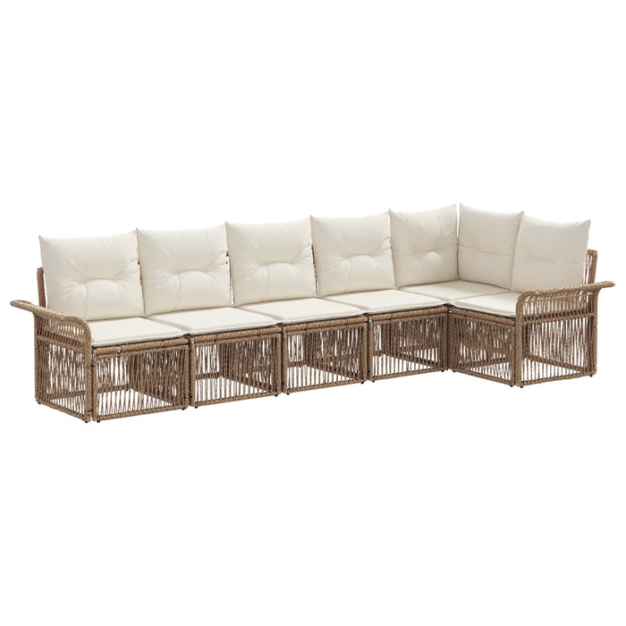 Set de canapele pentru grădină 6 pcs Bej poliratan WALTI