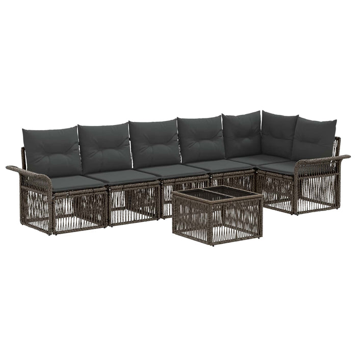Set de canapele pentru grădină 7 pcs Gri poliratan - WALTI WALTI