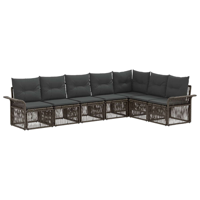 Set de canapele pentru grădină 7 pcs Gri poliratan WALTI