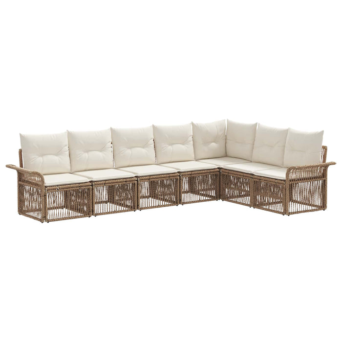 Set de canapele pentru grădină 7 pcs Bej poliratan WALTI