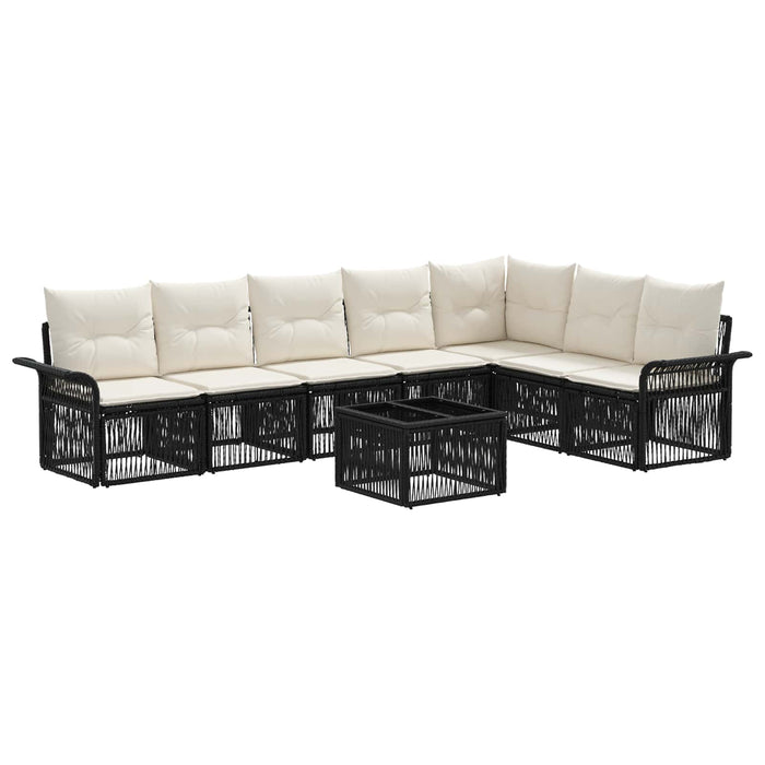 Set de canapele pentru grădină 8 pcs Negru poliratan - WALTI WALTI
