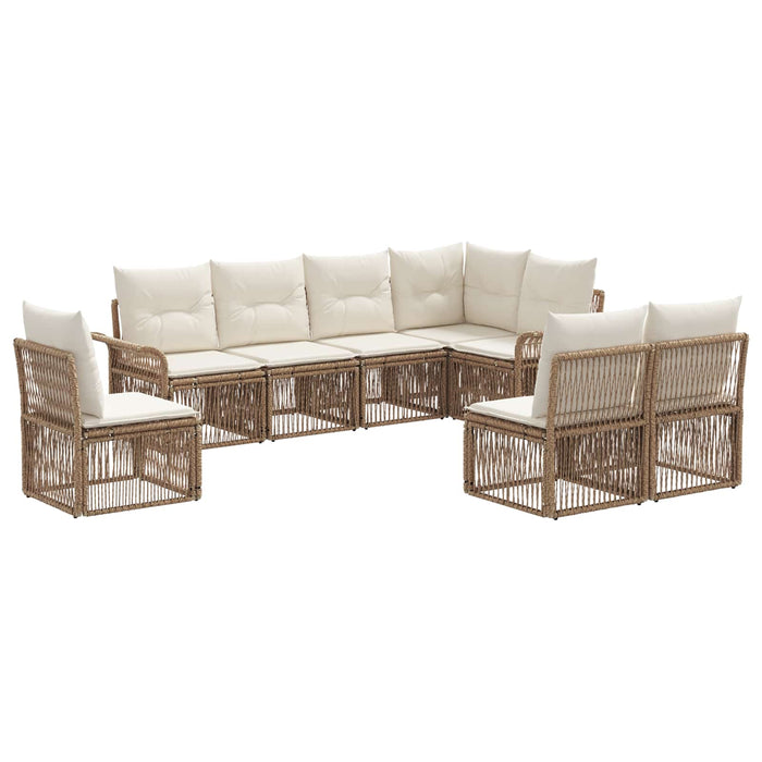 Set de canapele pentru grădină 8 pcs Bej poliratan WALTI