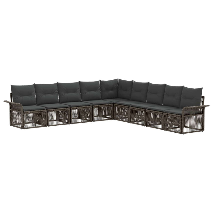 Set de canapele pentru grădină 9 pcs Gri poliratan WALTI