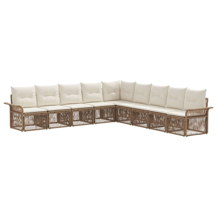 Set de canapele pentru grădină 9 pcs Bej poliratan WALTI
