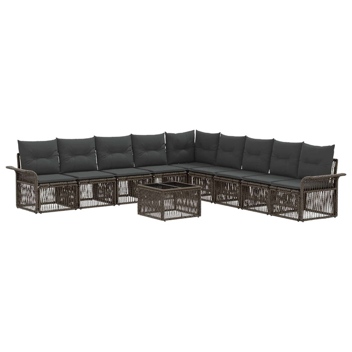 Set de canapele pentru grădină 10 pcs Gri poliratan - WALTI WALTI