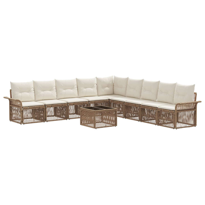 Set de canapele pentru grădină 10 pcs Bej poliratan - WALTI WALTI