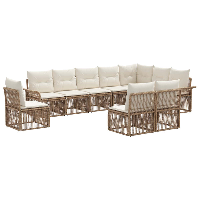 Set de canapele pentru grădină 10 pcs Bej poliratan WALTI