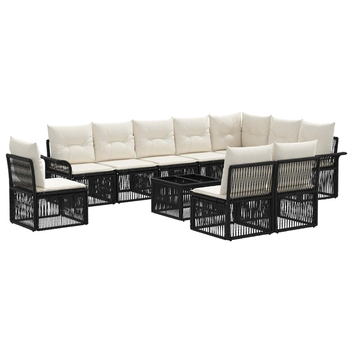 Set de canapele pentru grădină 11 pcs Negru poliratan - WALTI WALTI