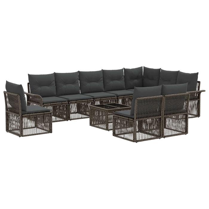 Set de canapele pentru grădină 11 pcs Gri poliratan - WALTI WALTI